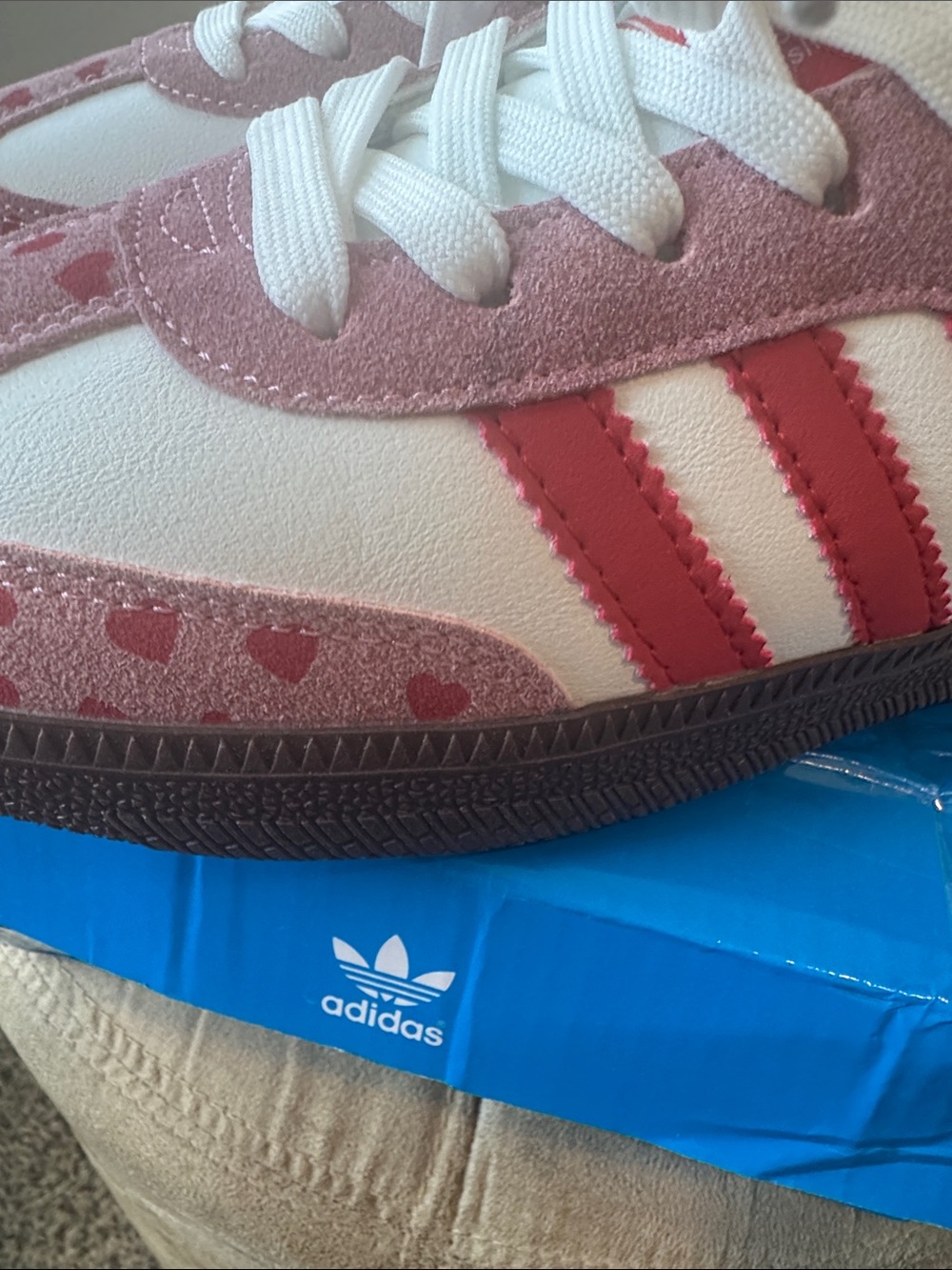 adidas Samba Women's Sneakers White and Red - Picture 7 of 11